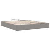 Struttura Letto Pouf senza Materasso Tortora 200x200 cm Tessuto