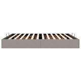 Struttura Letto Pouf senza Materasso Tortora 200x200 cm Tessuto