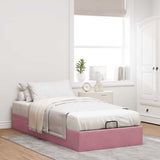 Struttura Letto Pouf Senza Materasso Rosa 80x200 cm Velluto