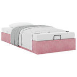 Struttura Letto Pouf Senza Materasso Rosa 80x200 cm Velluto