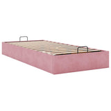 Struttura Letto Pouf Senza Materasso Rosa 80x200 cm Velluto