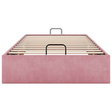 Struttura Letto Pouf Senza Materasso Rosa 80x200 cm Velluto