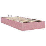 Struttura Letto Pouf Senza Materasso Rosa 80x200 cm Velluto