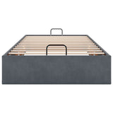 Giroletto senza Materasso Grigio Scuro 90x190 cm Velluto