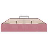 Struttura Letto Pouf senza Materasso Rosa 140x190 cm in Velluto