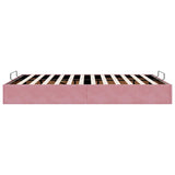 Struttura Letto Pouf senza Materasso Rosa 140x190 cm in Velluto