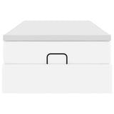 Struttura Letto Pouf con Materasso Bianco 90x190 cm Similpelle