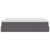 Struttura Letto Pouf con Materasso Grigio 120x190 cm Similpelle