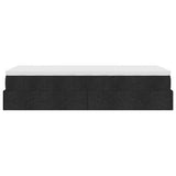 Struttura Letto Pouf con Materasso Nero 80x200 cm in Tessuto