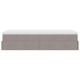 Struttura Letto Pouf con Materasso Tortora 80x200 cm in Tessuto