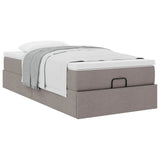 Struttura Letto Pouf con Materasso Tortora 90x200 cm in Tessuto