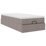 Struttura Letto Pouf con Materasso Tortora 90x200 cm in Tessuto