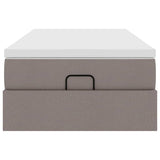 Struttura Letto Pouf con Materasso Tortora 90x200 cm in Tessuto