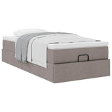 Struttura Letto Pouf con Materasso Tortora 100x200cm in Tessuto