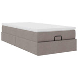 Struttura Letto Pouf con Materasso Tortora 100x200cm in Tessuto