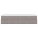 Struttura Letto Pouf con Materasso Tortora 100x200cm in Tessuto