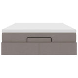 Struttura Letto Pouf con Materasso Tortora 140x190 cm Tessuto