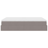 Struttura Letto Pouf con Materasso Tortora 140x190 cm Tessuto
