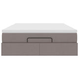 Struttura Letto Pouf con Materasso Tortora 140x200cm in Tessuto