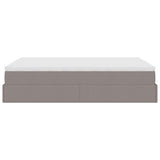 Struttura Letto Pouf con Materasso Tortora 140x200cm in Tessuto