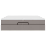 Struttura Letto Pouf con Materassi Tortora 200x200 cm Tessuto