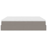 Struttura Letto Pouf con Materassi Tortora 200x200 cm Tessuto