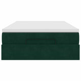 Pouf Letto con Materasso Verde Scuro 120x190 cm Velluto