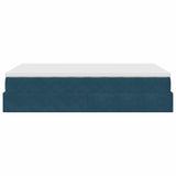 Pouf Letto con Materasso Blu Scuro 120x190 cm Velluto