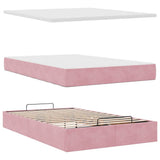 Pouf Letto con Materasso Rosa 120x190 cm Velluto
