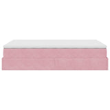 Pouf Letto con Materasso Rosa 120x190 cm Velluto