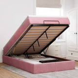 Pouf Letto con Materasso Rosa 120x190 cm Velluto