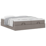 Struttura Letto Pouf con Materassi Tortora 160x200cm in Tessuto