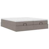 Struttura Letto Pouf con Materassi Tortora 160x200cm in Tessuto