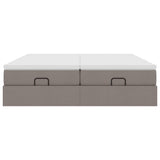 Struttura Letto Pouf con Materassi Tortora 160x200cm in Tessuto
