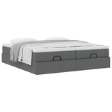 Struttura Letto Pouf con Materassi 200x200 cm in Tessuto