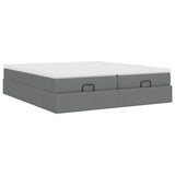 Struttura Letto Pouf con Materassi 200x200 cm in Tessuto