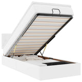 Letto Pouf con Materasso Bianco 80x200 cm Similpelle