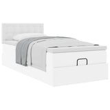 Letto Pouf con Materasso Bianco 90x190 cm Similpelle