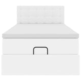 Letto Pouf con Materasso Bianco 90x190 cm Similpelle