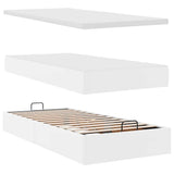 Letto Pouf con Materasso Bianco 90x190 cm Similpelle