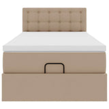 Letto Pouf con Materasso Cappucino 90x190 cm Similpelle