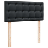 Letto Pouf con Materasso Nero 90x200 cm Similpelle