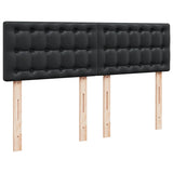 Struttura Letto Pouf con Materasso Nero 140x190 cm Similpelle