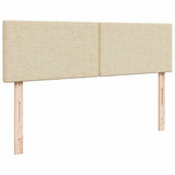Pouf Letto con Materasso Crema 140x190 cm in Tessuto