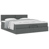 Struttura Letto Pouf con Materasso 200x200 cm in Tessuto