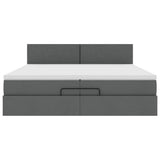 Struttura Letto Pouf con Materasso 200x200 cm in Tessuto