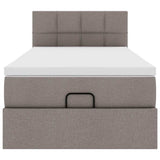 Struttura Letto Pouf con Materasso Tortora 80x200 cm in Tessuto