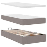 Struttura Letto Pouf con Materasso Tortora 80x200 cm in Tessuto