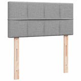 Pouf Letto con Materasso Grigio Chiaro 100x200 cm in Tessuto
