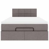 Struttura Letto Pouf con Materasso Tortora 120x190 cm Tessuto
